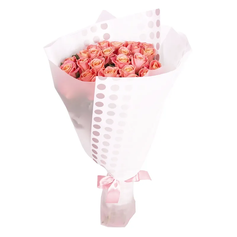 Букет из 35 кенийских персиковых роз